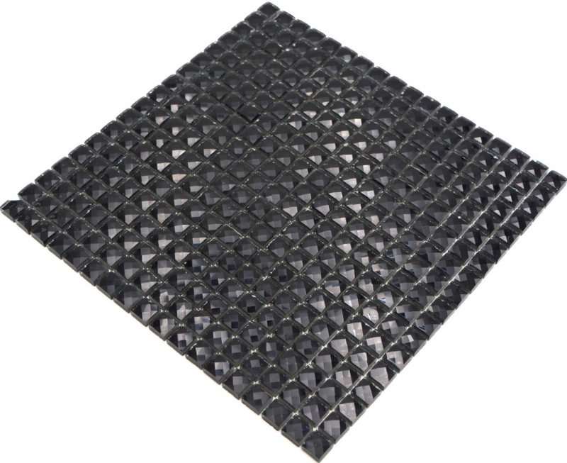 Mosaico de vidrio QUADRAT CRYSTAL GLITTER NEGRO MOS130-B824 1 tapete