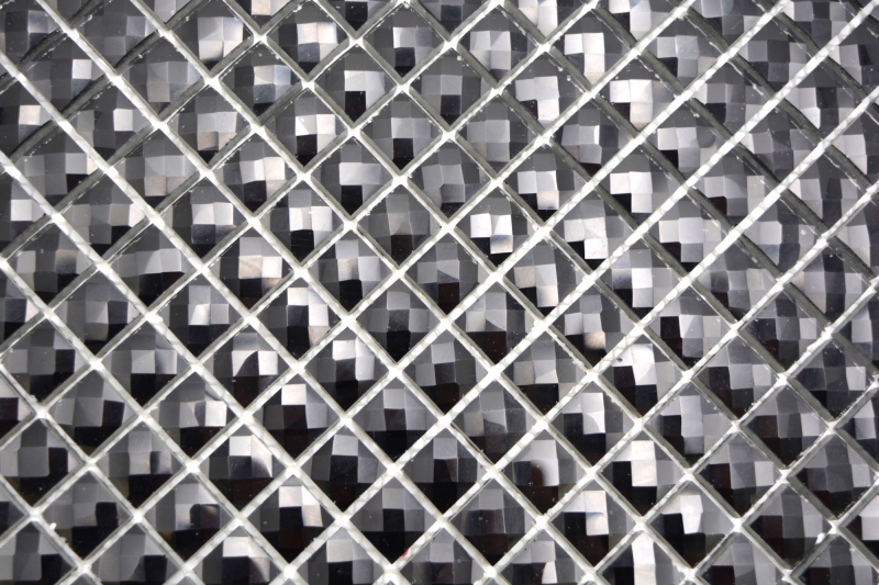 Mosaico de vidrio QUADRAT CRYSTAL GLITTER NEGRO MOS130-B824 1 tapete