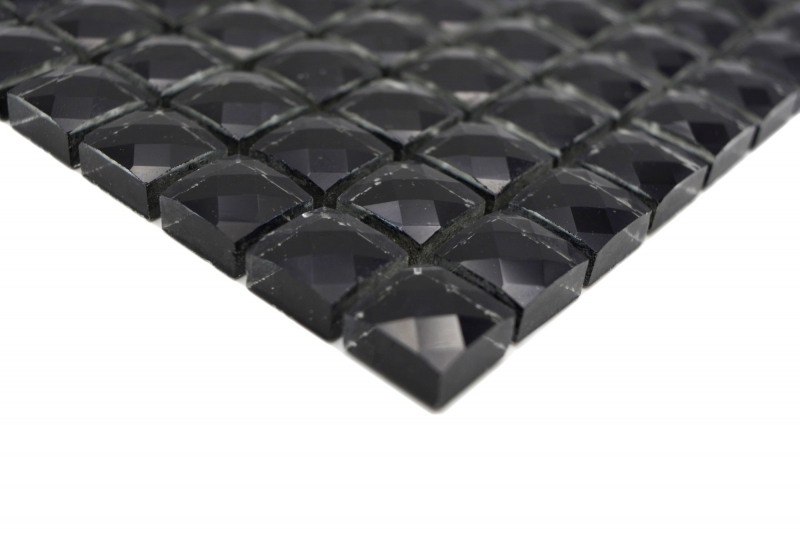 Mosaico de vidrio QUADRAT CRYSTAL GLITTER NEGRO MOS130-B824 1 tapete
