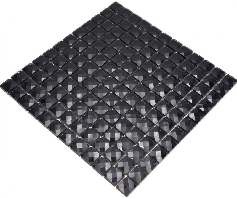 Mosaico de vidrio QUADRAT CRYSTAL GLITTER NEGRO MOS130-X826 1 tapete