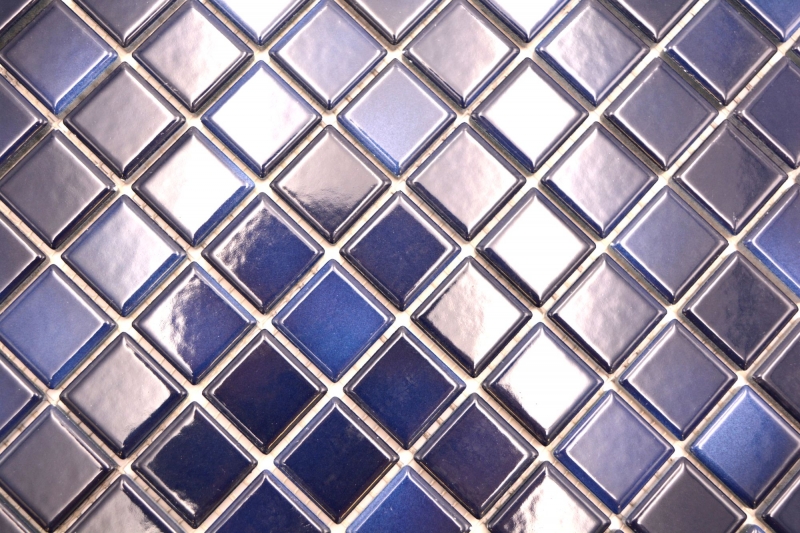Azulejos de mosaico de cerámica Jasba azul profundo mezcla brillante n.a. Cocina pared baño azulejo ducha pared / 10 esteras de mosaico
