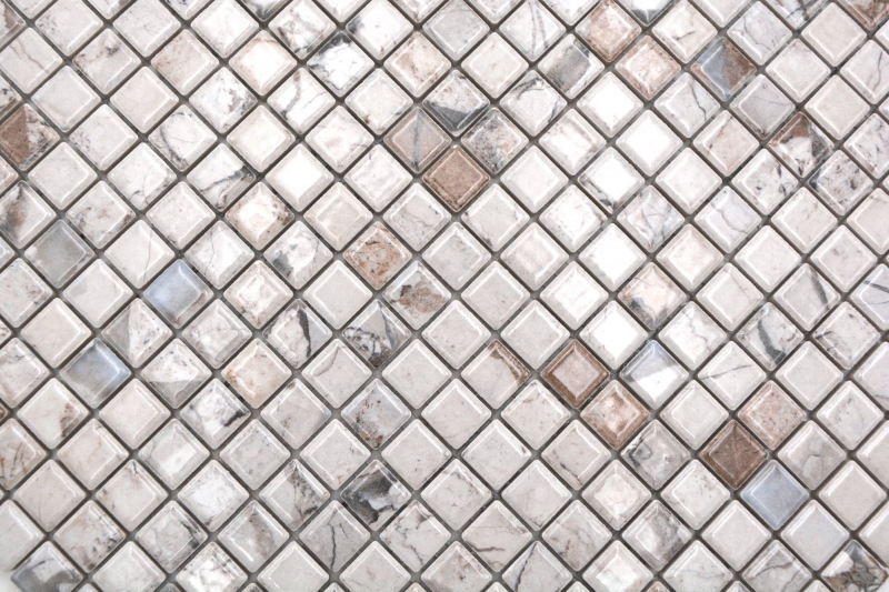 Azulejos de mosaico de cerámica Jasba ilusión beige brillante mármol mirada pared de la cocina baño azulejo pared de la ducha / 10 esteras de mosaico