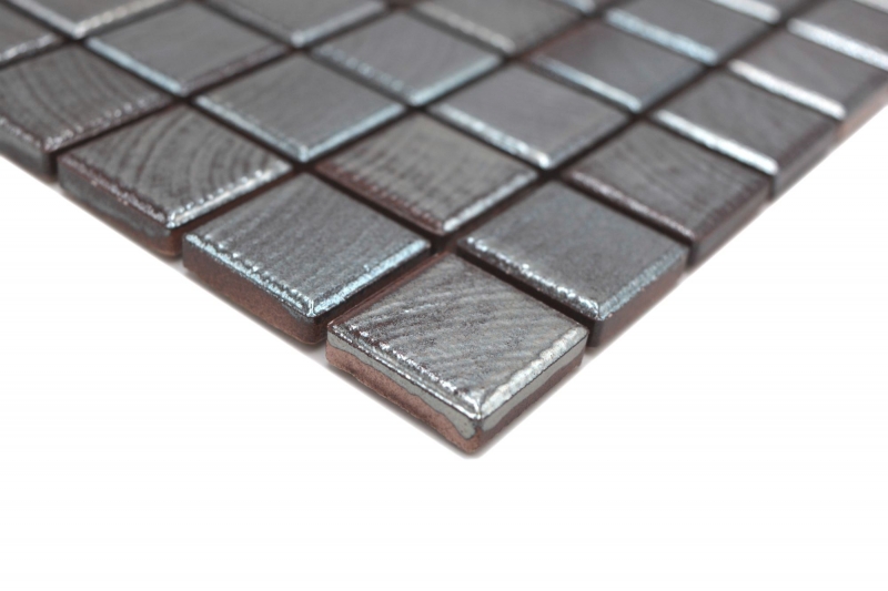 Muestras de mano Jasba Senja gres cerámico mosaico puro wenge-metálico brillante aspecto metálico cocina baño ducha MOSJB27_m