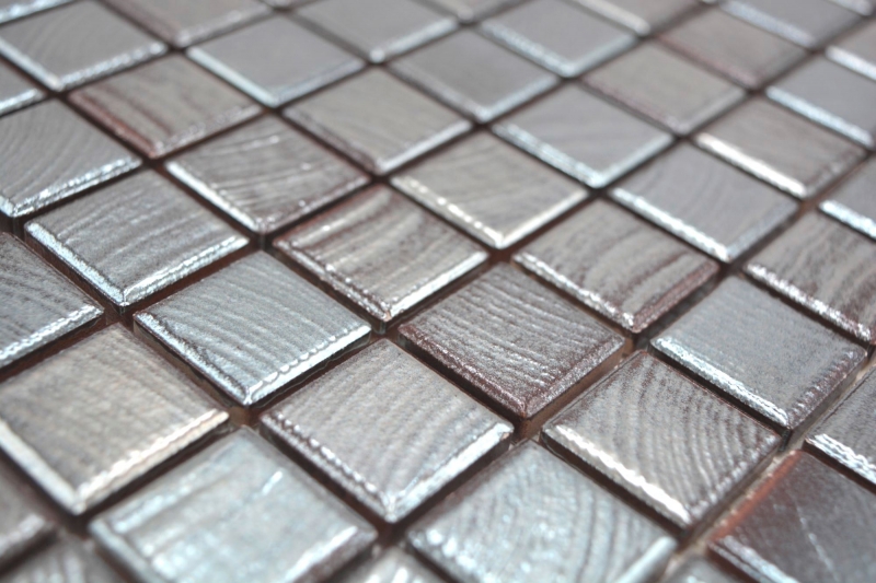 Muestras de mano Jasba Senja gres cerámico mosaico puro wenge-metálico brillante aspecto metálico cocina baño ducha MOSJB27_m