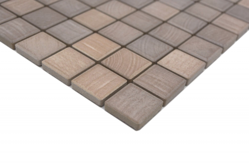 Muestra de mano Jasba Senja gres cerámico mosaico puro roble mate efecto madera cocina baño ducha MOSJB03_m