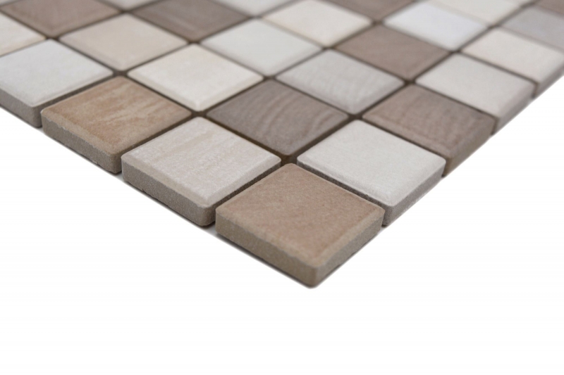 Muestra de mano Jasba Senja gres cerámico mosaico puro mezcla de madera mate aspecto madera cocina baño ducha MOSJB05_m