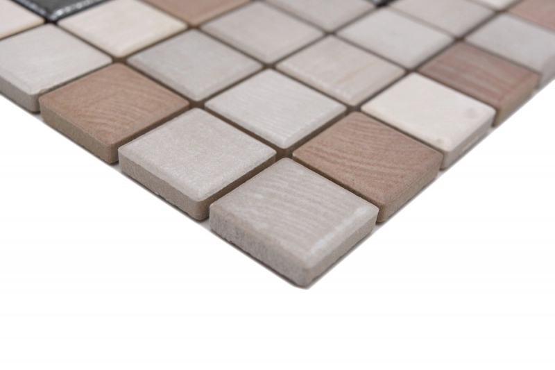 Muestrario de mano Jasba Senja gres cerámico mosaico puro madera-mix metálico mate aspecto madera cocina baño ducha MOSJB06_m