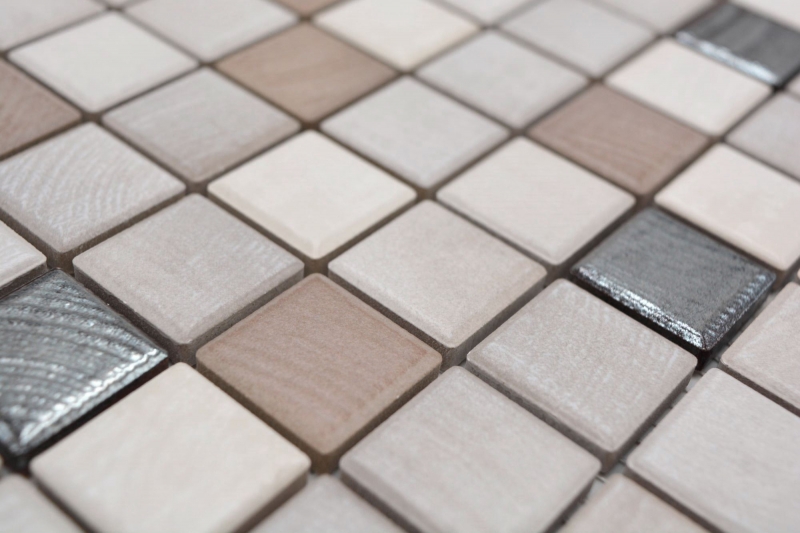 Muestrario de mano Jasba Senja gres cerámico mosaico puro madera-mix metálico mate aspecto madera cocina baño ducha MOSJB06_m
