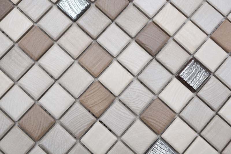 Muestrario de mano Jasba Senja gres cerámico mosaico puro madera-mix metálico mate aspecto madera cocina baño ducha MOSJB06_m