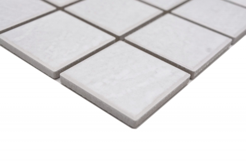 Muestra de mano Jasba Village mosaico cerámica gres piedra blanco mate efecto piedra cocina baño ducha MOSJB540_m