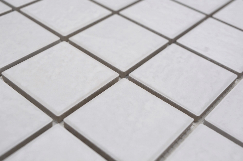 Muestra de mano Jasba Village mosaico cerámica gres piedra blanco mate efecto piedra cocina baño ducha MOSJB540_m