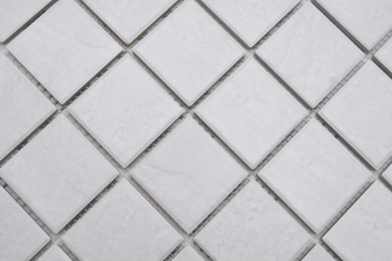 Muestra de mano Jasba Village mosaico cerámica gres piedra blanco mate efecto piedra cocina baño ducha MOSJB540_m