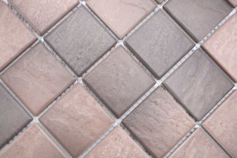Muestra de mano Jasba Village mosaico cerámica gres tierra marrón mate efecto piedra cocina baño ducha MOSJB546_m