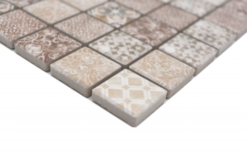 Muestra de mano Jasba Patrón mosaico cerámica gres beige-marrón mate retro look cocina baño ducha MOSJBPV01_m