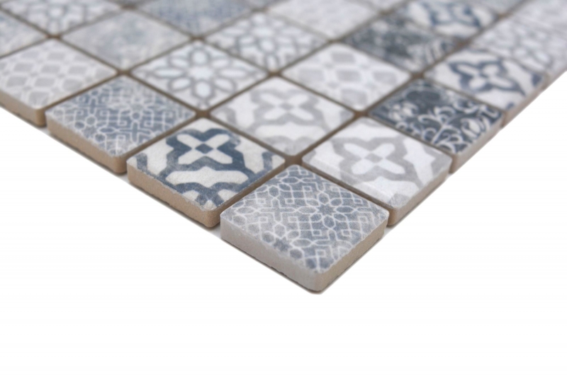 Muestra de mano Jasba Patrón gres cerámico gris mate retro look cocina baño ducha MOSJBPV02_m
