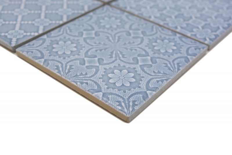 Muestra de mano Jasba Clara mosaico gres cerámico azul nórdico brillante aspecto retro cocina baño ducha MOSJBC135_m