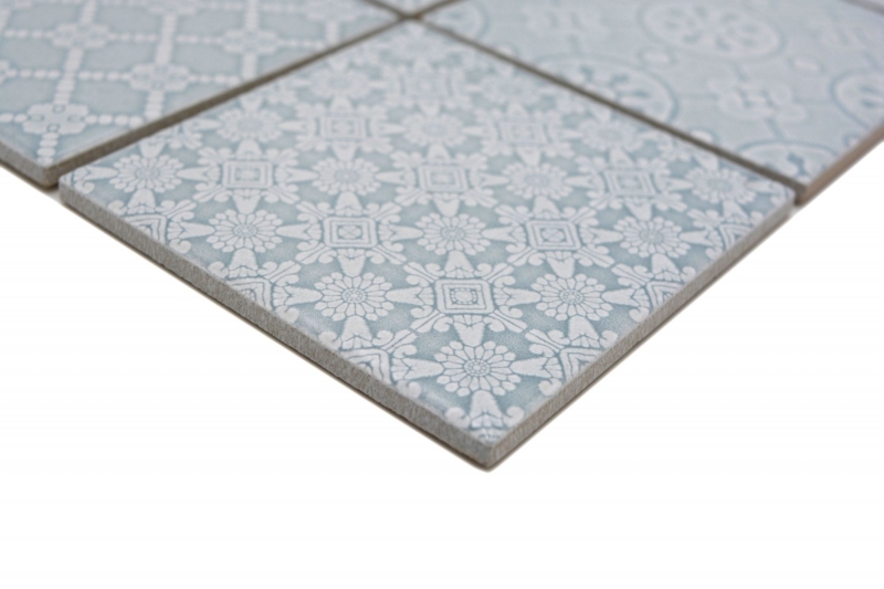 Muestra de mano Jasba Clara mosaico cerámica gres país verde brillante aspecto retro cocina baño ducha MOSJBC136_m