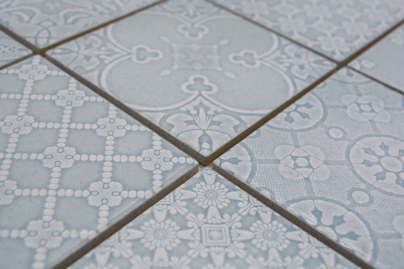Muestra de mano Jasba Clara mosaico cerámica gres país verde brillante aspecto retro cocina baño ducha MOSJBC136_m