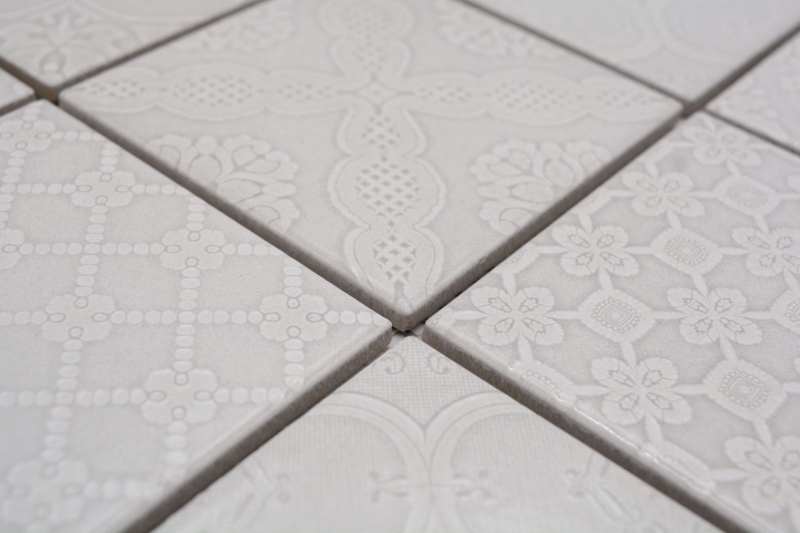 Muestra de mano Jasba Clara mosaico cerámica gres paris gris brillante retro look cocina baño ducha MOSJBC138_m