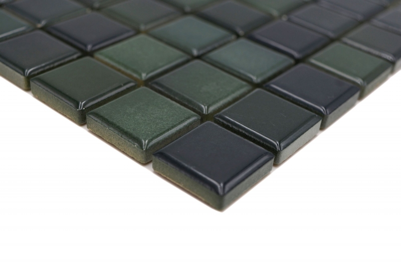 Muestra de mano Jasba Agrob Buchtal Fresh mosaico cerámica gres verde bosque mezcla brillante cocina baño ducha MOSJBF216_m