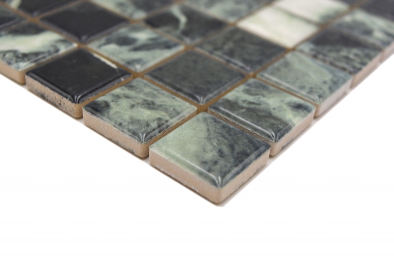 Muestra de mano Jasba Agrob Buchtal Fresh Marble & More mosaico gres cerámico verde alpi brillante aspecto mármol cocina baño ducha MOSJBMM21_m