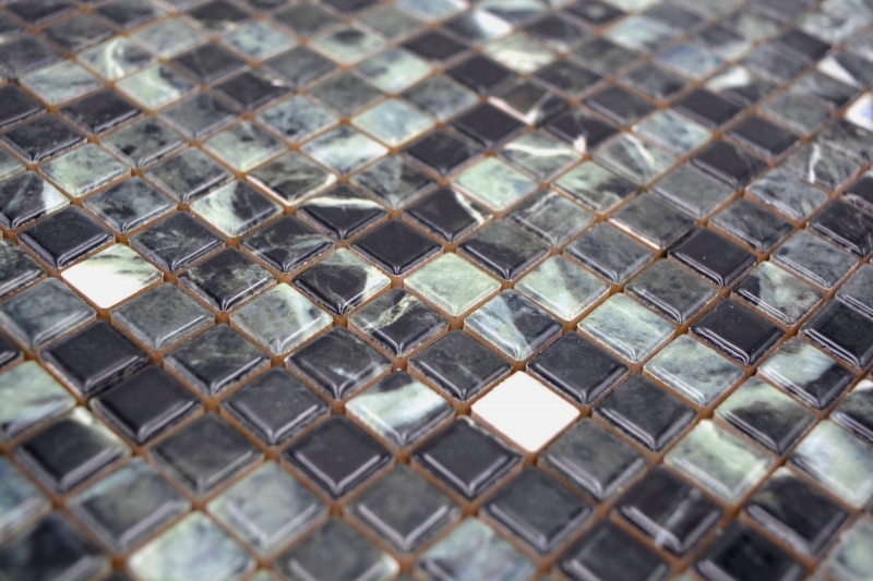 Muestra de mano Jasba Agrob Buchtal Fresh Marble & More mosaico gres cerámico verde alpi brillante aspecto mármol cocina baño ducha MOSJBMM27_m