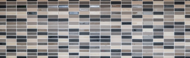 Mosaico de azulejos de cerámica de color beige claro gris varillas de vidrio sin esmaltar MOS24-CUSTG61