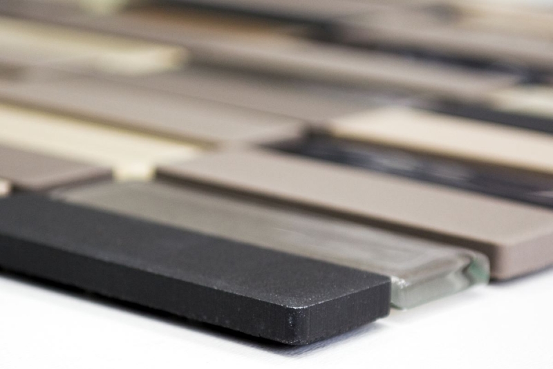 Mosaico de azulejos de cerámica de color beige claro gris varillas de vidrio sin esmaltar MOS24-CUSTG61_f