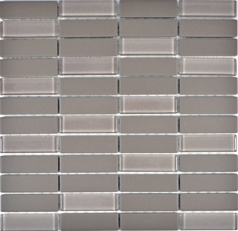 Mosaico de azulejos de cerámica varillas gris sin esmaltar vidrio azulejo backsplash MOS24-0204