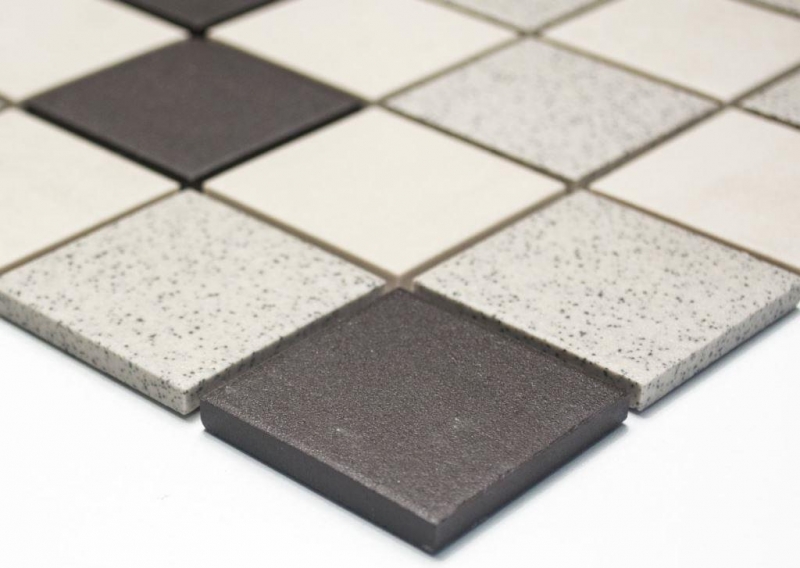 Azulejo mosaico cerámica beige claro gris sin esmaltar MOS16-2011_m