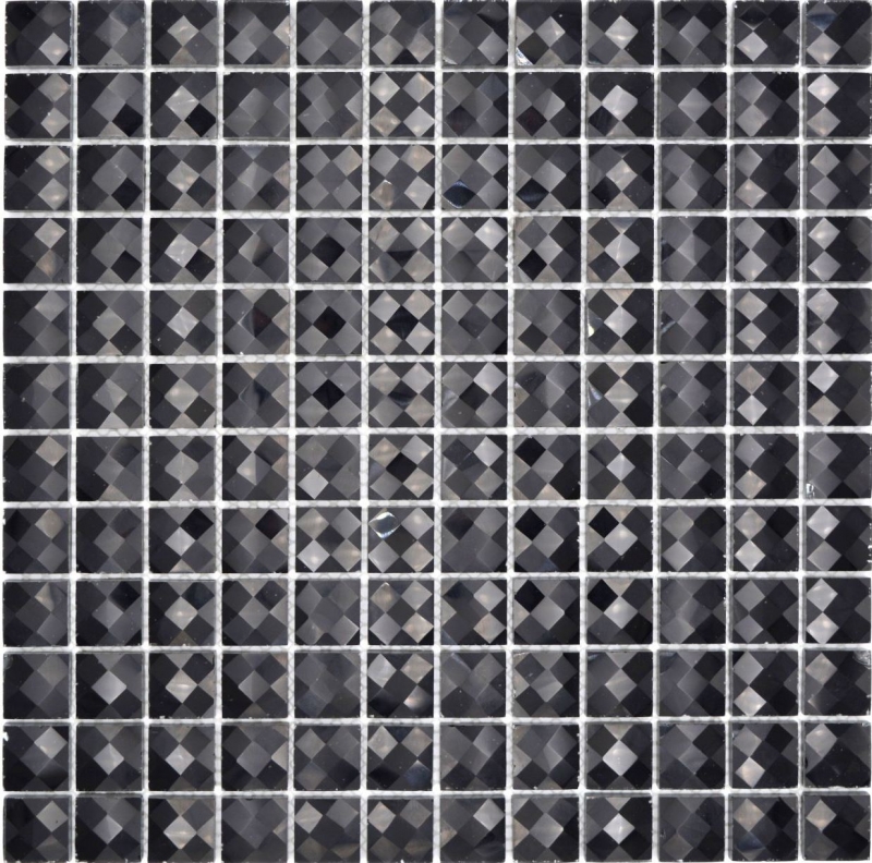 Mosaico de vidrio QUADRAT CRYSTAL GLITTER NEGRO / 10 mosaicos MOS130-X826_f
