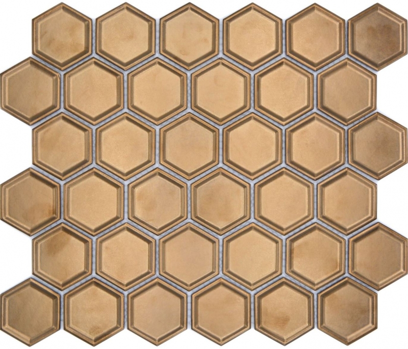 HEXAGON BRONCE HONEYCOMB / 10 mosaicos 14-09BR_f