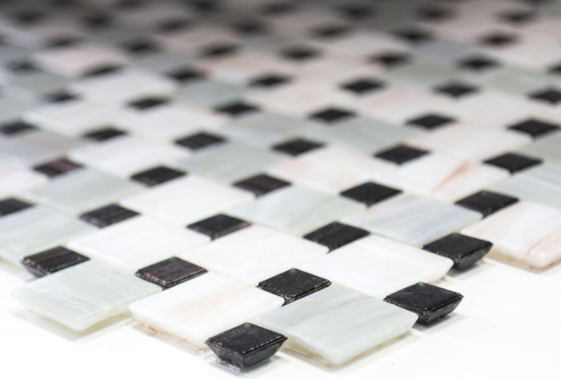 Mosaico de vidrio combinación Goldstar gris blanco MOS57-K01