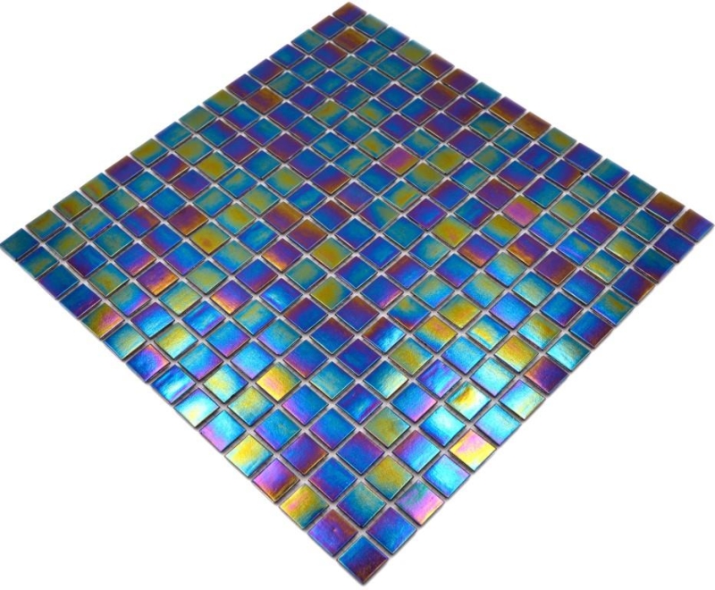 Mosaico de vidrio azulejos de mosaico negro madreperla arco iris iridium azulejo backsplash cocina cuarto de baño MOS240-WA48
