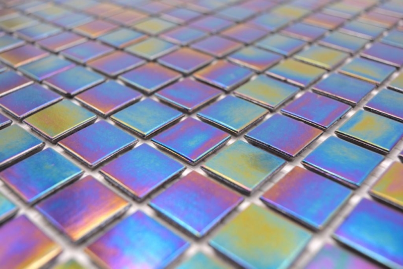 Mosaico de vidrio azulejos de mosaico negro madreperla arco iris iridium azulejo backsplash cocina cuarto de baño MOS240-WA48