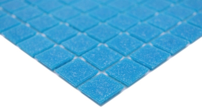 Mosaicos Mosaico de vidrio Classic Uni vidrio azul liso papel aglomerado Mosaico de piscina Mosaico de piscina MOS200-A14-P_f