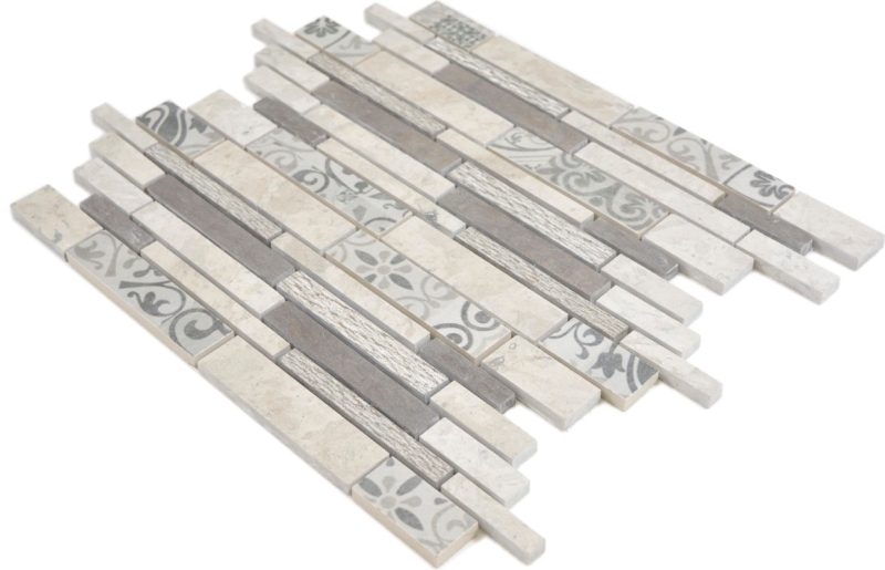 Composite mármol/cerámica mezcla gris 3F mosaico azulejo pared azulejo backsplash cocina baño MOS180-D0927G_f