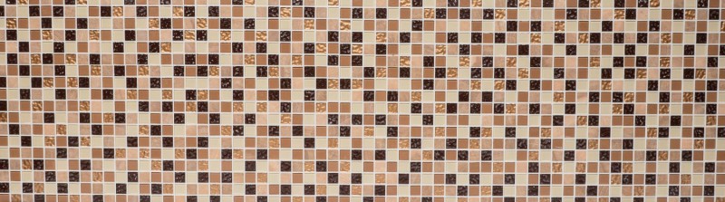 Mosaico de vidrio mosaico de piedra natural azulejo beige marrón crema ocre naranja salpicadero cocina - MOS92-1206
