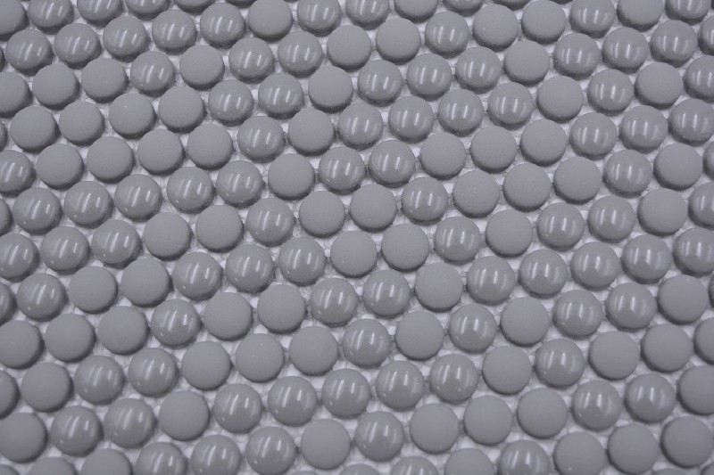 Muestra de mano redondo esmalte mezcla gris brillante/mate pared azulejo backsplash cocina ducha baño MOS140-0211_m