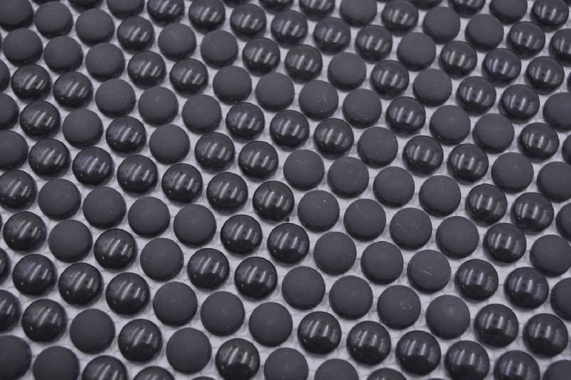 Muestra de mano redondo esmalte mezcla negro brillante/mate pared azulejo backsplash cocina ducha baño MOS140-0311_m