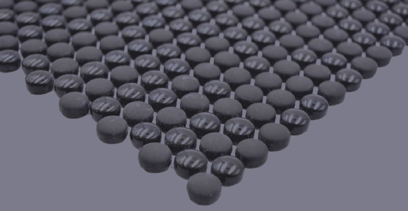 Muestra de mano redondo esmalte mezcla negro brillante/mate pared azulejo backsplash cocina ducha baño MOS140-0311_m