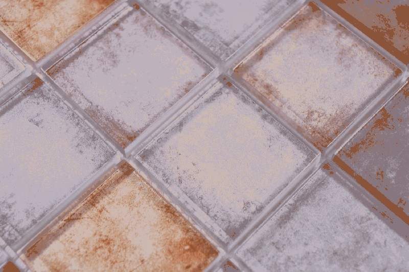 Muestra de mano mosaico de vidrio cuadrado Crystal mezcla color pared azulejo backsplash cocina ducha baño MOS88-0412_m