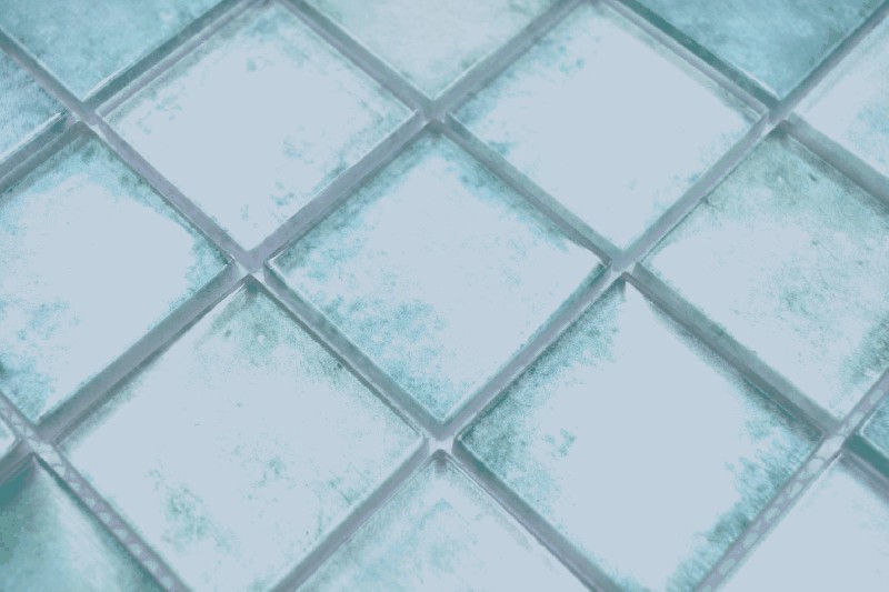 Muestra de mano mosaico de vidrio cuadrado Crystal mix verde pared azulejo backsplash cocina ducha baño MOS88-0050_m
