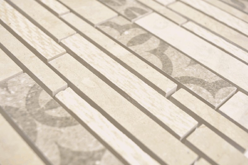 Muestra de mano compuesto mármol/cerámica mezcla beige 2F pared azulejo backsplash cocina ducha baño MOS180-A0127B_m