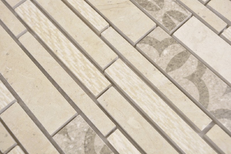 Muestra de mano compuesto mármol/cerámica mezcla beige 2F pared azulejo backsplash cocina ducha baño MOS180-A0127B_m