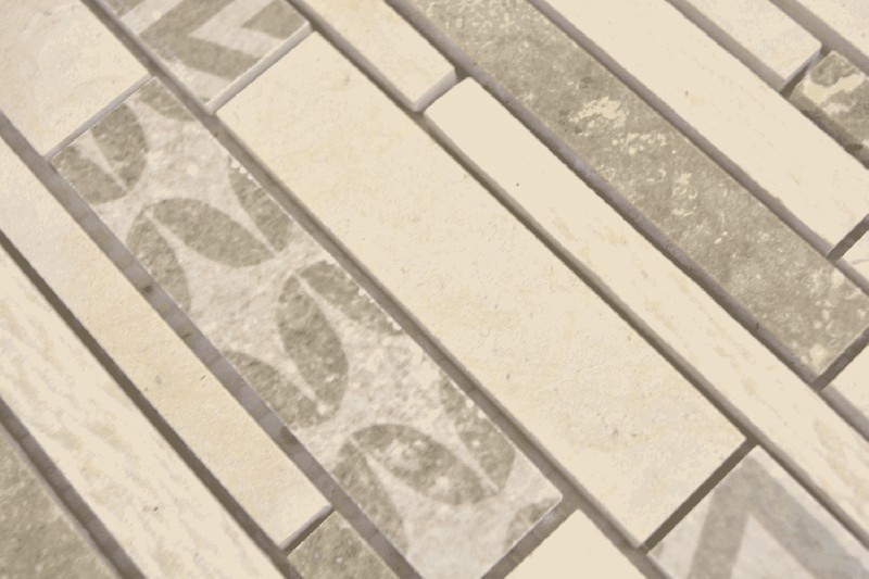 Muestra de mano compuesto mármol/cerámica mezcla beige 3F pared azulejo backsplash cocina ducha baño MOS180-B0327B_m
