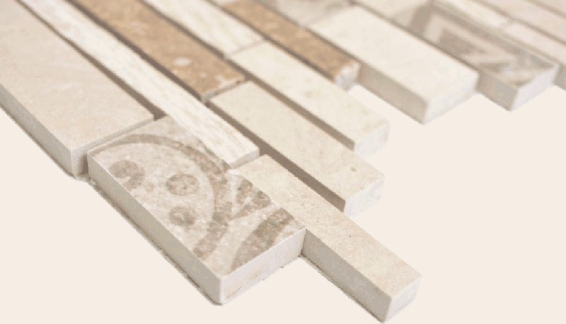 Muestra de mano compuesto mármol/cerámica mezcla beige 3F pared azulejo backsplash cocina ducha baño MOS180-B0327B_m