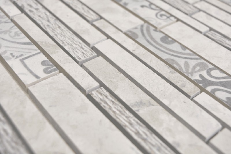 Muestra de mano compuesto mármol/cerámica mezcla gris 2F pared azulejo backsplash cocina ducha baño MOS180-C0727G_m