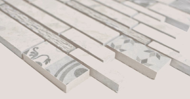 Muestra de mano compuesto mármol/cerámica mezcla gris 2F pared azulejo backsplash cocina ducha baño MOS180-C0727G_m