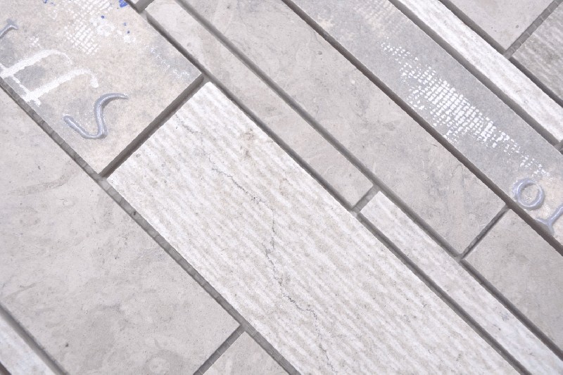 Muestra de mano compuesto mármol/cerámica mezcla gris/color 2F pared azulejo backsplash cocina ducha baño MOS180-C07STG_m
